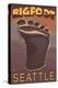 Seattle, Washington Bigfoot Footprint-Lantern Press-Stretched Canvas