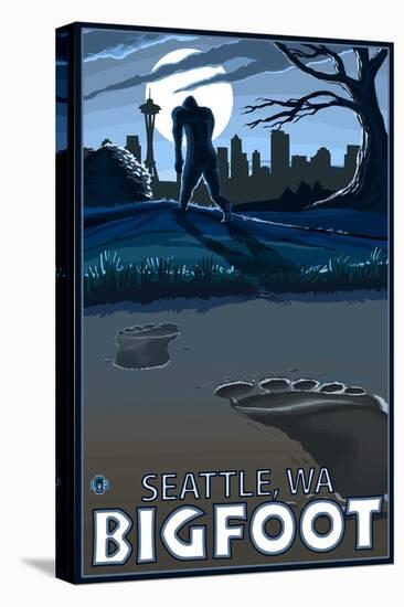 Seattle, Washington Bigfoot-Lantern Press-Stretched Canvas