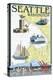 Seattle, Washington - Nautical Chart-Lantern Press-Stretched Canvas