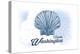 Seattle, Washington - Scallop Shell - Blue - Coastal Icon-Lantern Press-Stretched Canvas