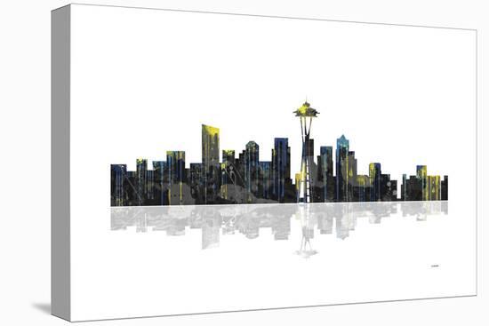 Seattle Washington Skyline BW 1-Marlene Watson-Premier Image Canvas