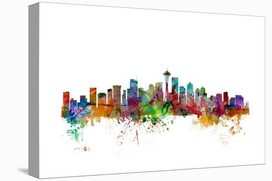 Seattle Washington Skyline-Michael Tompsett-Stretched Canvas