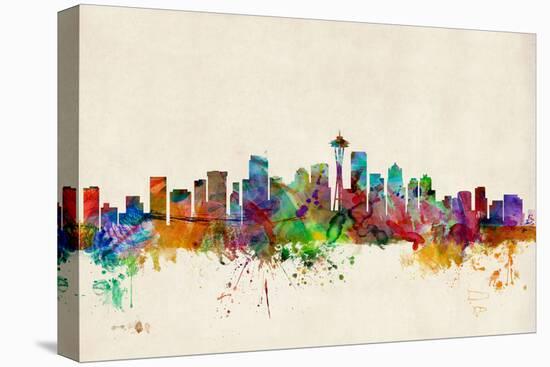 Seattle Washington Skyline-Michael Tompsett-Stretched Canvas