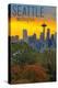 Seattle, Washington - Sunrise over City-Lantern Press-Stretched Canvas