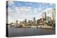 Seattle waterfront and skyline. Clouds reflected in glass buildings-Trish Drury-Premier Image Canvas