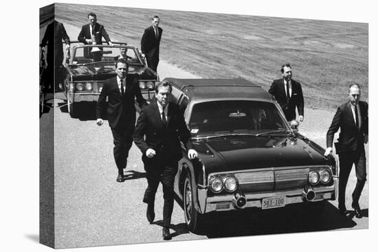 Secret Service Agents in Training Running with Motorcade, Washington DC, 1968-Stan Wayman-Premier Image Canvas