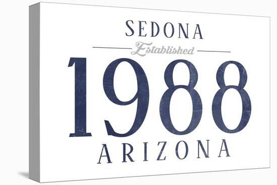 Sedona, Arizona - Established Date (Blue)-Lantern Press-Stretched Canvas