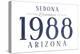 Sedona, Arizona - Established Date (Blue)-Lantern Press-Stretched Canvas