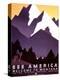 "See America: Welcome to Montana" Vintage Travel Poster-null-Stretched Canvas