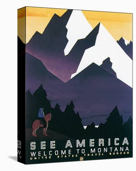 See America, Welcome to Montana-Martin Weitzman-Stretched Canvas