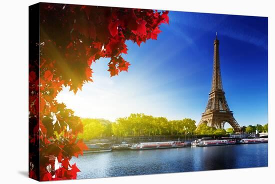 Seine in Paris with Eiffel Tower in Autumn Time-Iakov Kalinin-Premier Image Canvas