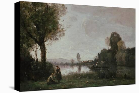 Seine Landscape Near Chatou, 1885-Jean-Baptiste-Camille Corot-Premier Image Canvas