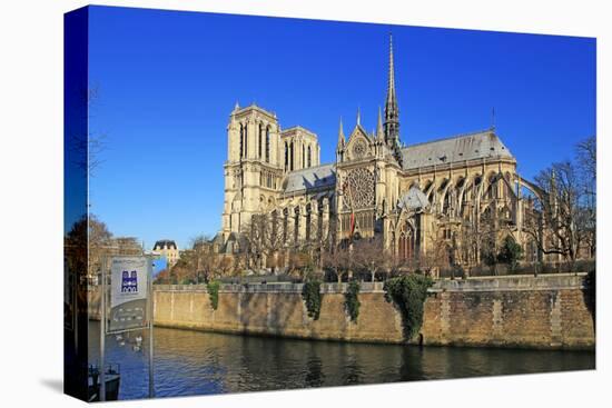 Seine River with Notre Dame Cathedral, UNESCO World Heritage Site, Paris, Ile de France, France, Eu-Hans-Peter Merten-Premier Image Canvas