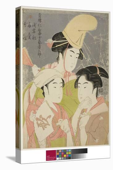 Seiro Niwaka Onna Geisha No Bu : Asazumabune Ogiuri Uta....., 1793 (Colour Woodblock Print)-Kitagawa Utamaro-Premier Image Canvas