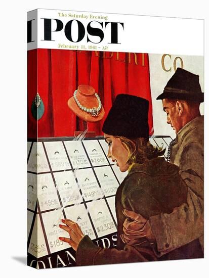 "Selecting the Ring," Saturday Evening Post Cover, February 11, 1961-George Hughes-Premier Image Canvas