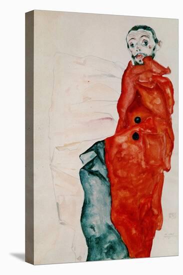 Self Portait as a Prisoner Ich Liebe Gegensaetze (I Love Antitheses)-Egon Schiele-Premier Image Canvas