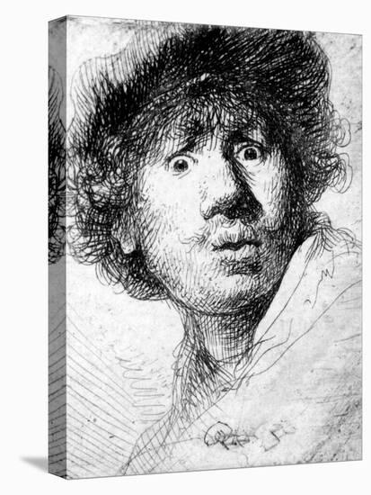 Self Portrait, 1630 (Etching)-Rembrandt van Rijn-Premier Image Canvas