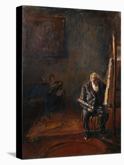 Self-Portrait by the Easel, 1912-14-Christian Krohg-Premier Image Canvas