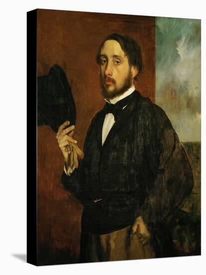 Self-Portrait: Degas Lifting His Hat-Edgar Degas-Premier Image Canvas