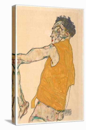 Self-Portrait in Yellow Vest, 1914-Egon Schiele-Premier Image Canvas