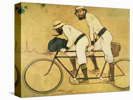 Self Portrait of Casas with Pere Romeu on a Tandem, 1897 (Oil on Panel)-Ramon Casas i Carbo-Premier Image Canvas