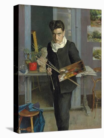 Self-Portrait of the Artist in His Studio, 1898 (Oil on Canvas)-Julio Romero de Torres-Premier Image Canvas