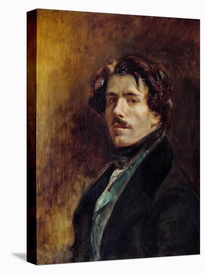 Self-Portrait Painting by Eugene Delacroix (1798-1863) 1837 Sun. 0,65X0,54 M - Self-Portrait of Eug-Ferdinand Victor Eugene Delacroix-Premier Image Canvas