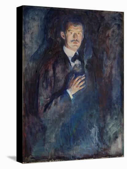 Self Portrait with Cigarette, 1895 (Oil on Canvas)-Edvard Munch-Premier Image Canvas