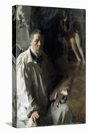 Self-Portrait with Model Par Zorn, Anders Leonard (1860-1920). Oil on Canvas, Size : 117X94, 1896,-Anders Leonard Zorn-Premier Image Canvas