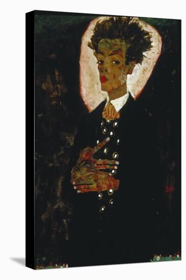 Self-Portrait with Peacock Vest Standing, 1911-Egon Schiele-Premier Image Canvas