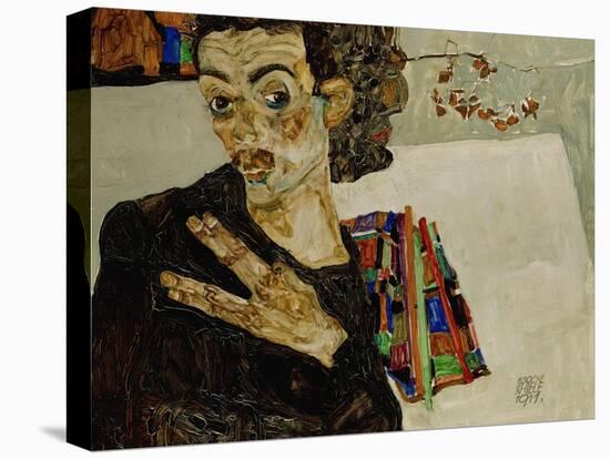 Self-Portrait with Spread Fingers, 1911-Egon Schiele-Premier Image Canvas