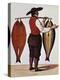 Seller of Smoked Salmon, Print, France, 19th Century-null-Premier Image Canvas