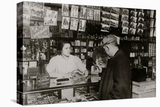 Selling Cigars-Lewis Wickes Hine-Stretched Canvas