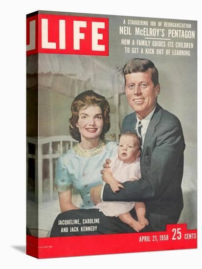 Sen. John F. Kennedy and Wife Jacqueline Showing off Newborn Caroline Kennedy, April 21, 1958-Nina Leen-Premier Image Canvas