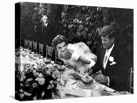 Sen. John Kennedy and His Bride Jacqueline in Their Wedding Attire-Lisa Larsen-Premier Image Canvas