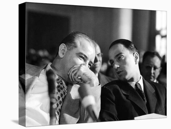 Sen. Joseph R. McCarthy Talking with His Lawyer Roy M. Cohn in the Army-McCarthy Hearings-Yale Joel-Premier Image Canvas