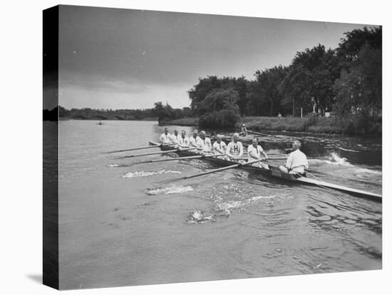 Sen. Leverett Saltonstall, Rowing the Canoe with His Fellow Classmates from the 1914 Harvard Crew-Yale Joel-Premier Image Canvas