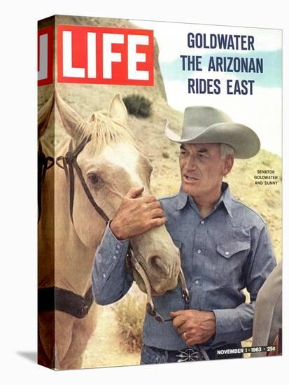 Senator Barry Goldwater with Horse, November 1, 1963-Leonard Mccombe-Premier Image Canvas