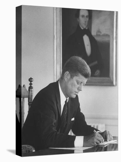 Senator John F. Kennedy in His Office after Being Nominated for President at Democratic Convention-Alfred Eisenstaedt-Premier Image Canvas