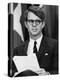 Senator Robert F. Kennedy Waits to Address 14,500 Students, Kansas State University, March 25, 1968-null-Stretched Canvas