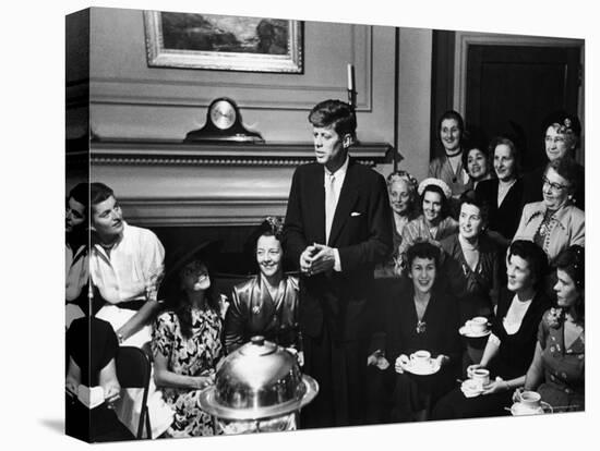 Senatorial Candidate John F. Kennedy, Attending Tea Party Given by Female Supporters-Yale Joel-Premier Image Canvas