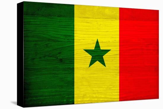 Senegal Flag Design with Wood Patterning - Flags of the World Series-Philippe Hugonnard-Stretched Canvas