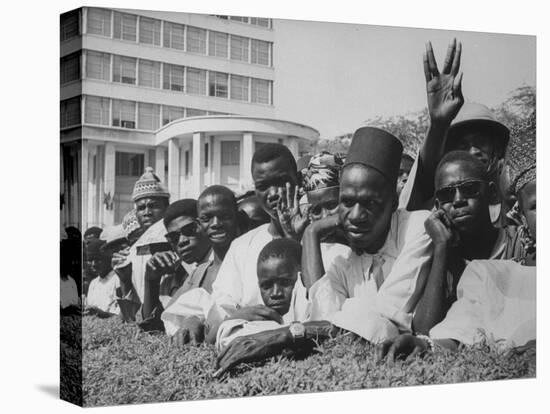 Senegalese Awaiting Arrival of US VP Lyndon Johnson to Celebrate First Year of their Independence-Hank Walker-Premier Image Canvas