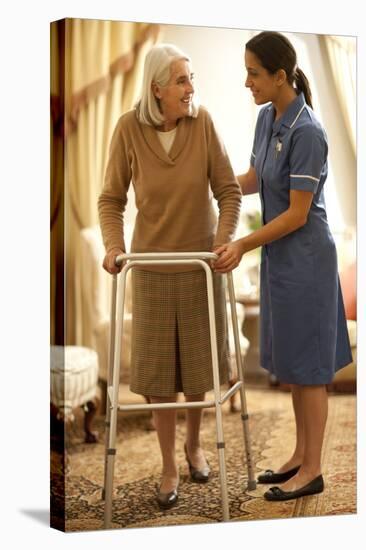 Senior Woman with Walking Frame-Science Photo Library-Premier Image Canvas