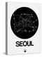 Seoul Black Subway Map-NaxArt-Stretched Canvas