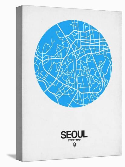 Seoul Street Map Blue-NaxArt-Stretched Canvas