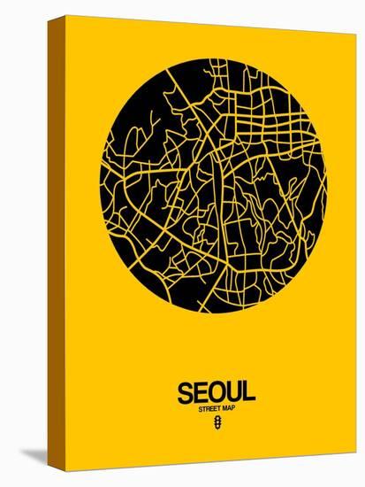 Seoul Street Map Yellow-NaxArt-Stretched Canvas