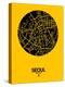 Seoul Street Map Yellow-NaxArt-Stretched Canvas