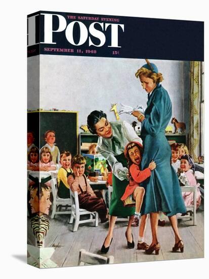 "Separation Anxiety," Saturday Evening Post Cover, September 11, 1948-George Hughes-Premier Image Canvas