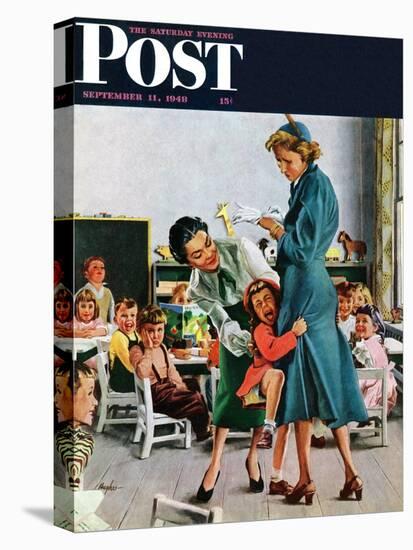 "Separation Anxiety," Saturday Evening Post Cover, September 11, 1948-George Hughes-Premier Image Canvas